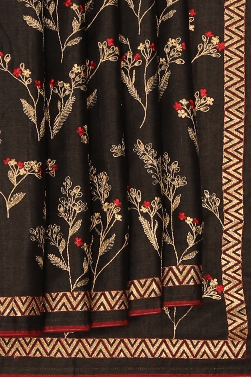 Image of Tussar Embroidery Saree